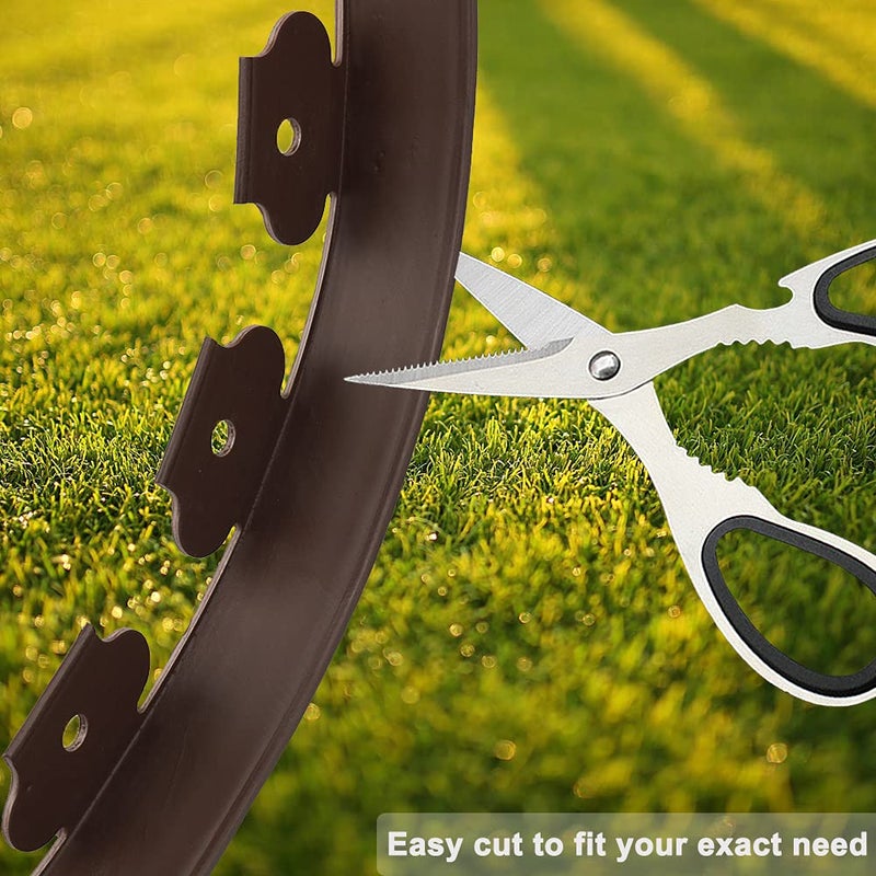 Yowlieu 20 Ft Landscape Edging Kit  Brown Garden Edging Border with 20 Edging Plastic Stakes  Landscaping Edging Roll for Flower Bed Lawn Driveway Yard - Image 4